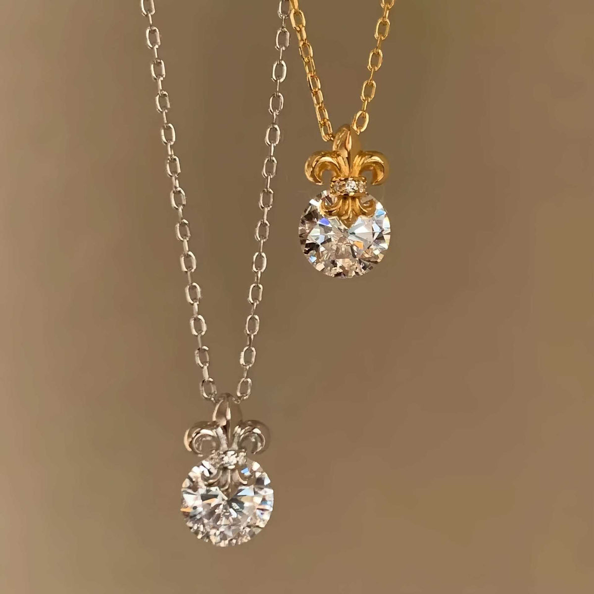 Iris Flower Necklace for Mom, 925 Sterling Silver, 18K Gold Plated, CZ