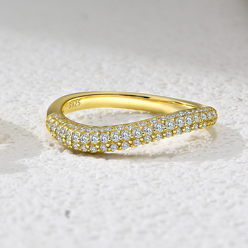 S925 Sterling Silver Pear-Shaped Zircon Ring Set for Mom